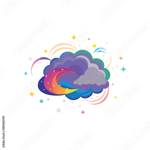Colorful Nebula Cloud Vector Illustration
