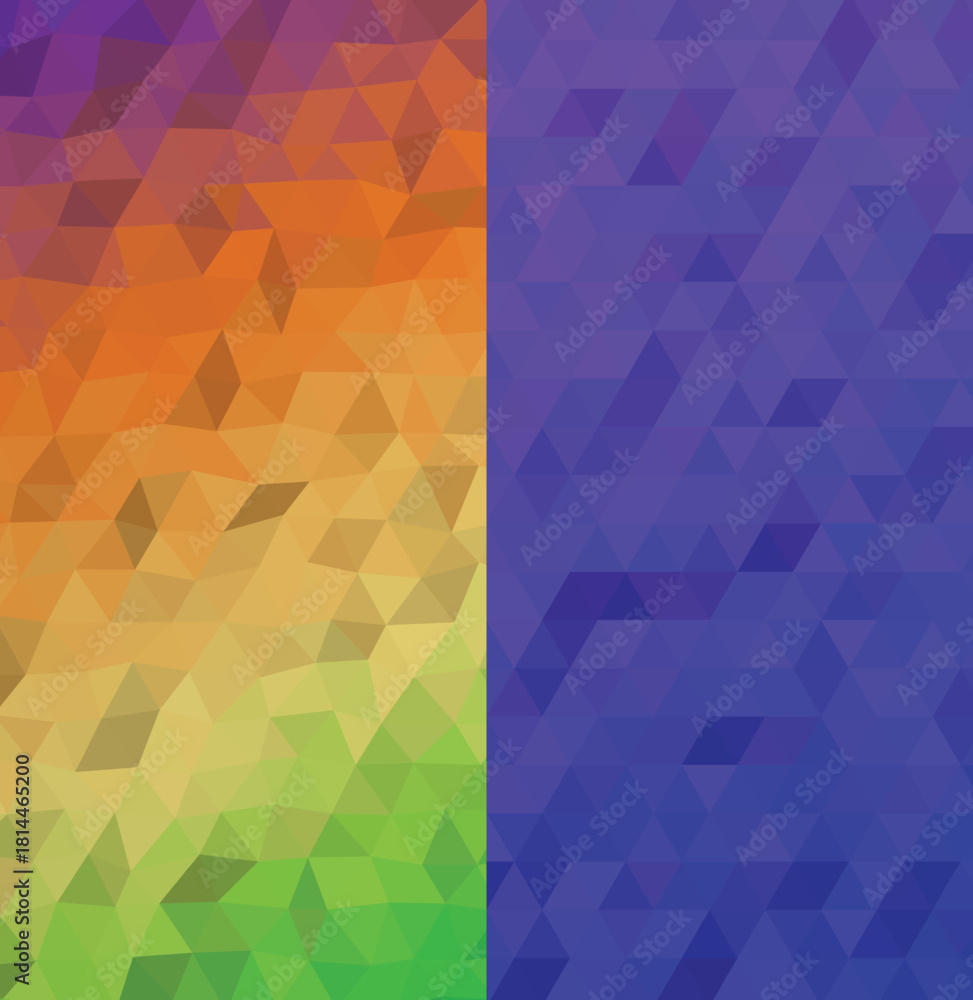 Obraz premium Abstract geometric background with split vibrant gradient and cool tones