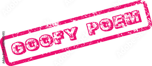 Pink Goofy Poem Stamp with Floral Accents for Whimsical Designs