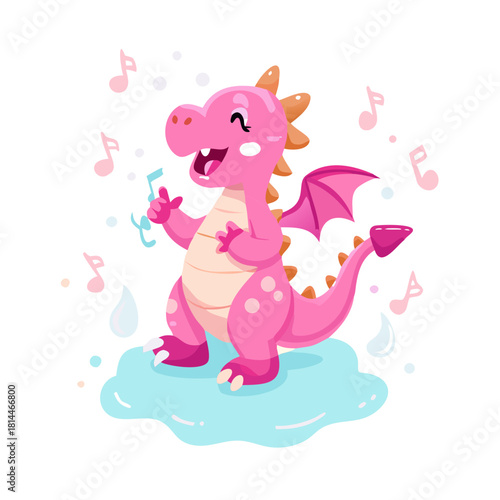 A pink dragon happily frolicking in pink foam and singing. Concept Fantasy Creatures, Pink Aesthetic, Happy Moments, Foam Party, Musical Dragons
