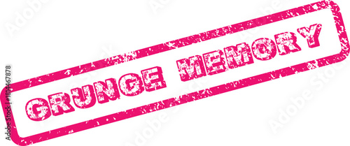 Pink grunge memory stamp illustration with floral pattern inside the letters