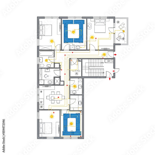 Apartment Floor Plan With Electrical Wiring Diagram
