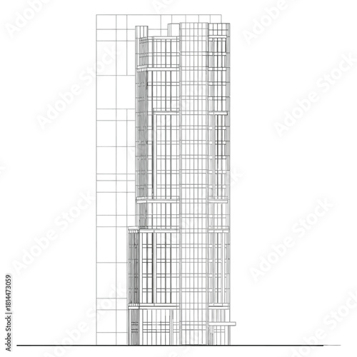 Architectural Sketch of a Skyscraper building architecture
