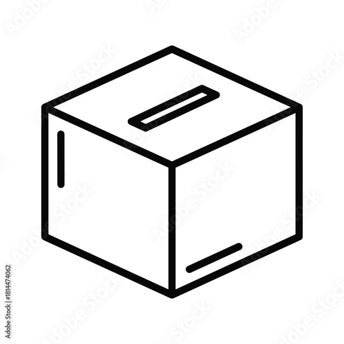 Donation box icon isolated on symbol of charity, fundraising, and community support