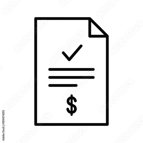 Financial report icon with dollar sign isolated on symbol of accounting and investment