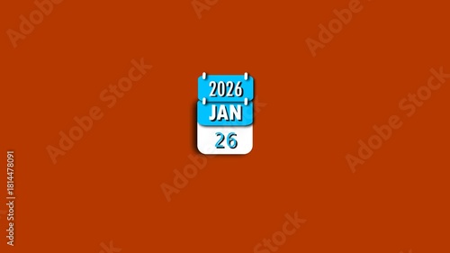 Professional calendar design for 26 January, and Clean minimal layout perfect for office planning, business scheduling, 