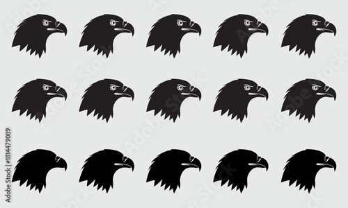 Eagle head vector silhouette collection