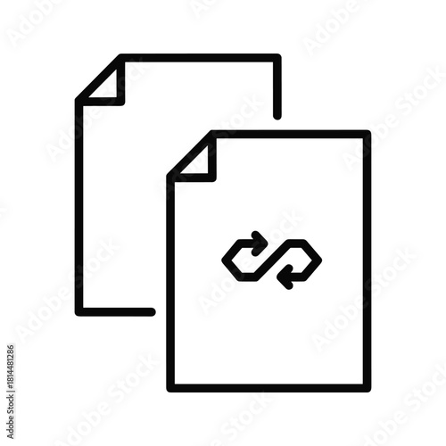 Illustration of document duplication isolated on, representing data replication and backup