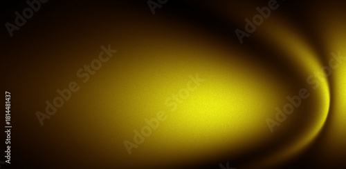 Abstract yellow and black grainy gradient shape on noisy backdrop with minimal banner and header poster design