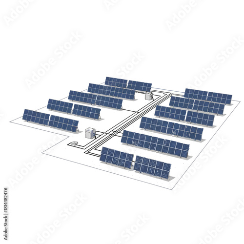 Solar panel array with electrical connections solar panels