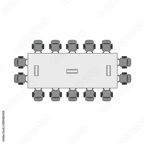 Top View of Conference Table with Chairs meeting table