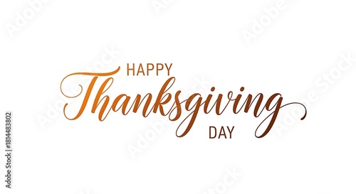 Happy Thanksgiving Day greeting with elegant script font and gradient colors