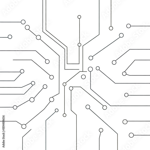 Modern circuit board design showing futuristic technology connections