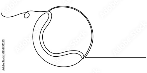 tennis ball continuous one line drawing, Single line drawing of tennis ball. Tennis equipment one continuous line art, Tennis ball continuous outline. 