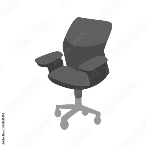 Illustration of Ergonomic Office Chair on Black Background