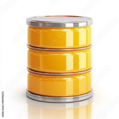 Glossy Database Cylinder Icon - Modern Digital Storage Concept Illustration