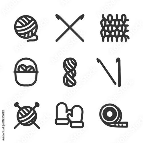 Knitting and crochet tools: yarn, needles, patterns, and accessories.
