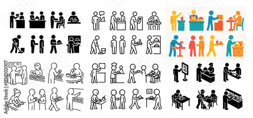 Diverse occupations icons collection