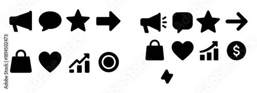 Black Solid Icons Grid