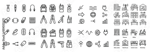 Technology and equipment icons set