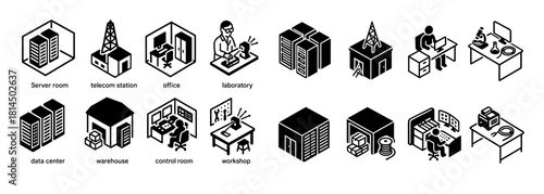 Fiber Optic Icons Grid