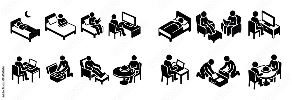 Naklejka premium Hotel Room Icons