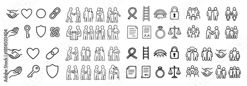 Diverse icon set for relationships and symbols