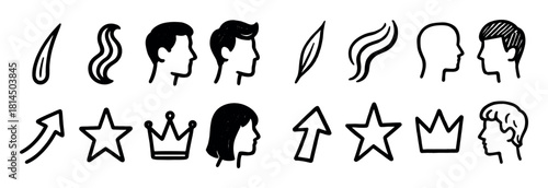 Trendy Haircut Doodles