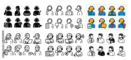Customer service icon collection set