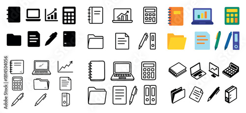 Business and office icon collection