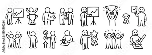 Work Achievement Doodles