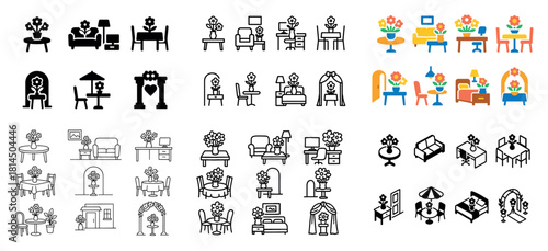 Floral decor in various living spaces