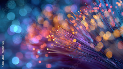 Glowing Fiber Optic Cable Network - High-Speed Data Transmission Technology Visualization