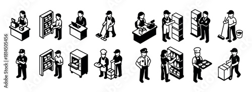 Supermarket Job Icons