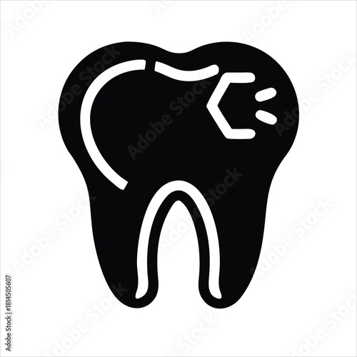 Tooth Icon Dental Care Symbol and Oral Hygiene Health Vector Illustration