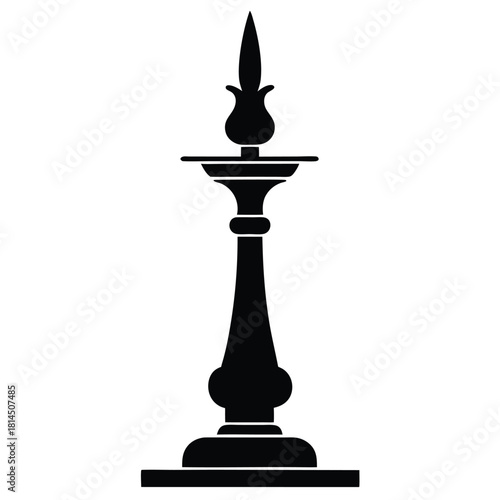 european candlestick black and white silhouette