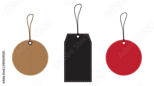 Collection of paper tags. cardboard sale labels