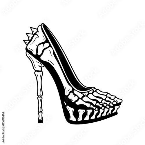 Anatomical Illustration of a Human Foot with Skeletal Structure.