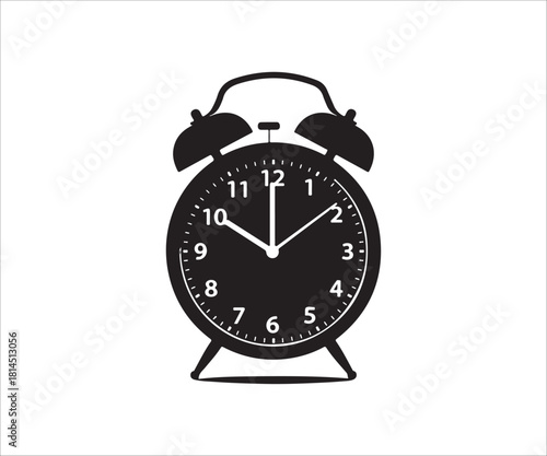 Retro Alarm Clock Vector Illustration on Isolated White Background Design