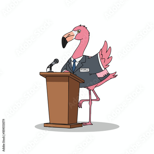 Flamingo Business Leader Giving a Speech