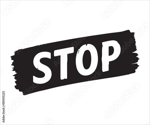 Stop Sign painted in brushstroke style isolated on white background