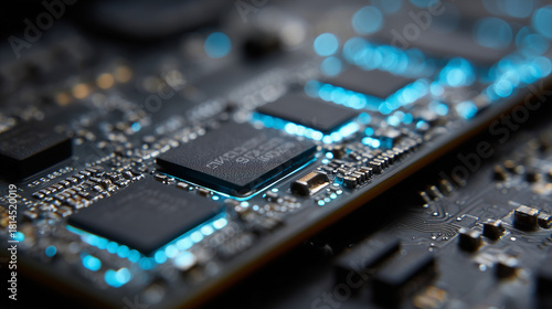 High-Performance NVMe SSD Technology Close-Up - Computer Hardware Component Detail