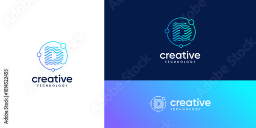 Abstract letter D logos with wave dots and lines connected ideas. Global network tech sphere design concept. Creative vector illustration based icons template.