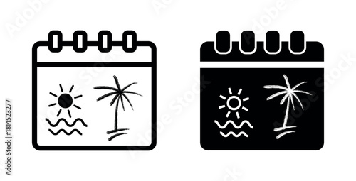 Travel schedule icon. vacation planning symbol. calendar date for travel schedule booking icon for app, ui, ux, web and tourism marketing. png and vector illustration on transparent background