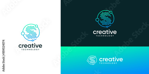 Abstract letter S logos with wave dots and lines connected ideas. Global network tech sphere design concept. Creative vector illustration based icons template.