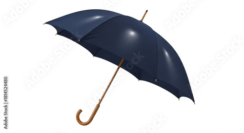 Dark blue umbrella isolated on transparent background