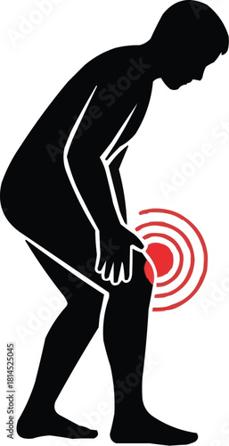 Knee Pain Silhouette Vector