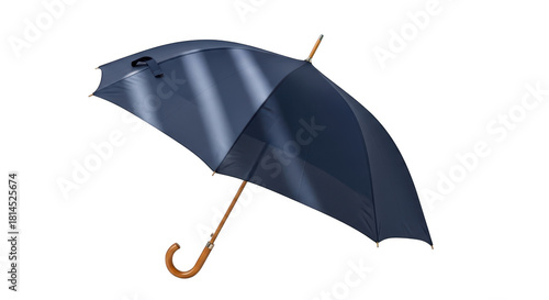 Dark blue umbrella isolated on transparent background