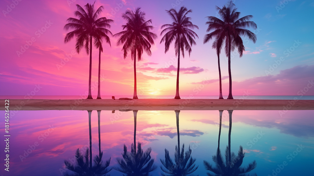 Fototapeta premium Golden Horizon Palms