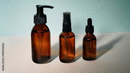 Wallpaper Mural transparent jars for cosmetics on a light background Torontodigital.ca